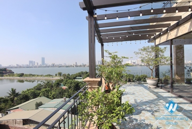 A Elegant and Modern 03 Bedrooms Duplex with lakeview for rent in Dang Thai Mai st, Tay Ho area.